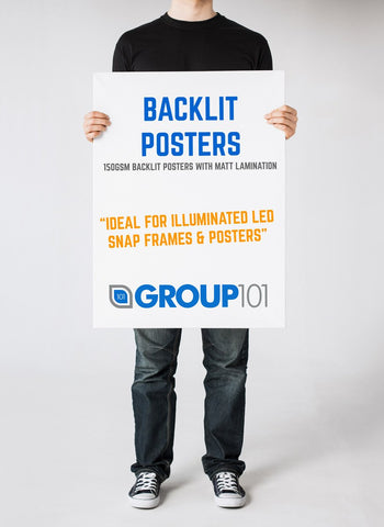 BACKLIT LAMINATED POSTER PRINTING FOR ILLUMINATED SNAP FRAMES