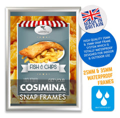 COSIMINA WATERPROOF POSTER ADVERTISING SNAP FRAMES AVAILABLE IN 25MM & 32MM