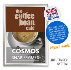 COSMOS SECURITY TAMPER PROOF SNAP FRAME POSTER FRAMES IN 25MM PROFILE