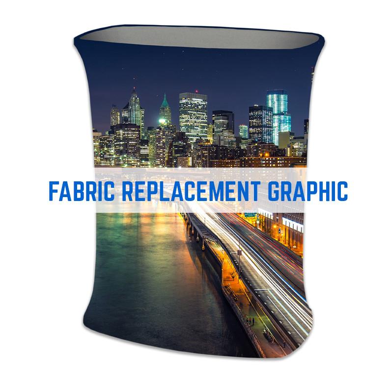 FABRIC GRAPHIC REPLACEMENT TEXSTYLE RECTANGLE ELONGATE FABRIC COUNTER STAND