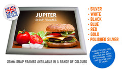 JUPITER POLISHED GOLD 25MM SNAP FRAMES POSTER FRAMES ADVERTISING FRAMES