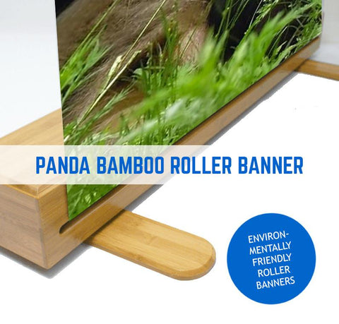 PANDA ROLLER BANNER ECO FRIENDLY ENVIRONMENTAL BAMBOO