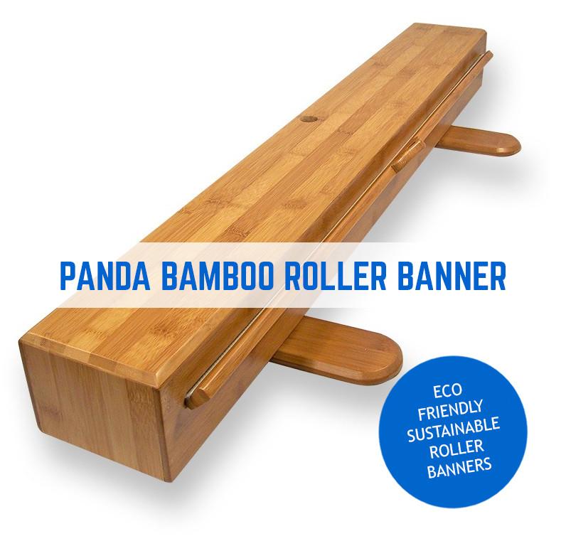 PANDA ROLLER BANNER ECO FRIENDLY ENVIRONMENTAL BAMBOO