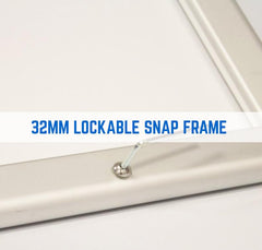 RYKER 32MM LOCKABLE POSTER SNAP FRAME - AVAILABLE IN SILVER & BLACK