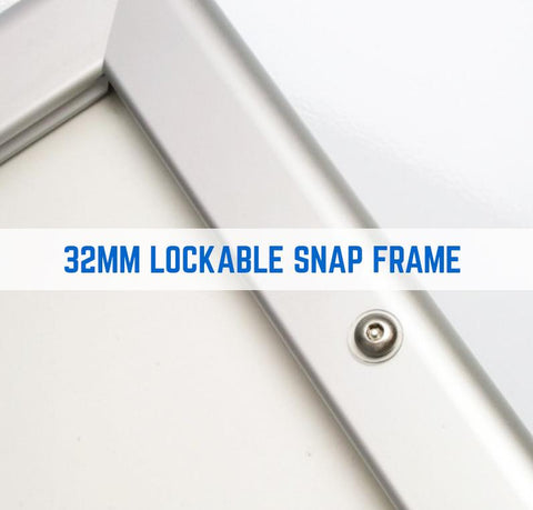 RYKER 32MM LOCKABLE POSTER SNAP FRAME - AVAILABLE IN SILVER & BLACK