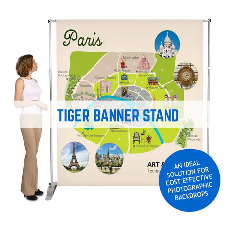 TIGER TENSION TELESPOIC FABRIC PRINTED BANNER STAND