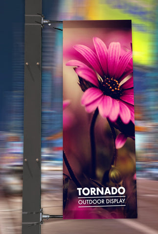 TORNADO LAMP POST FLAG BANNERS | LAMP POST ADVERTISING | HIGH STREET ADVERTISING