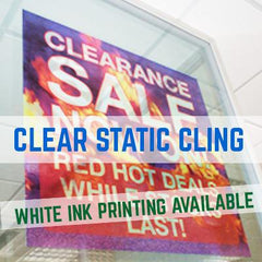 STATIC CLING WINDOW STICKER PRINTING CLEAR