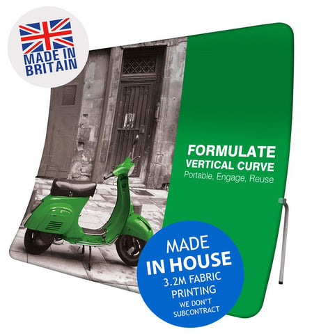 Formulate Vertical Curve Fabric Display Stand