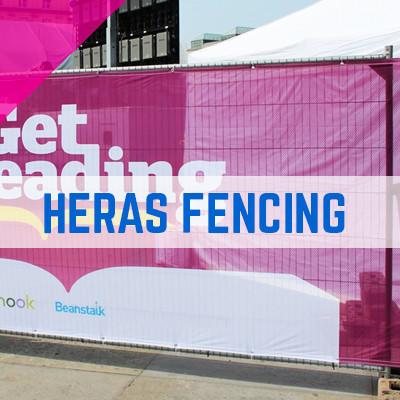 HERAS SCRIM FENCE PANEL ADVERTISING BRANDING COVERS