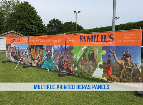 HERAS SCRIM FENCE PANEL ADVERTISING BRANDING COVERS