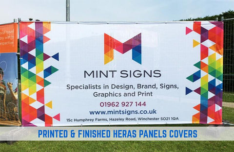 HERAS SCRIM FENCE PANEL ADVERTISING BRANDING COVERS